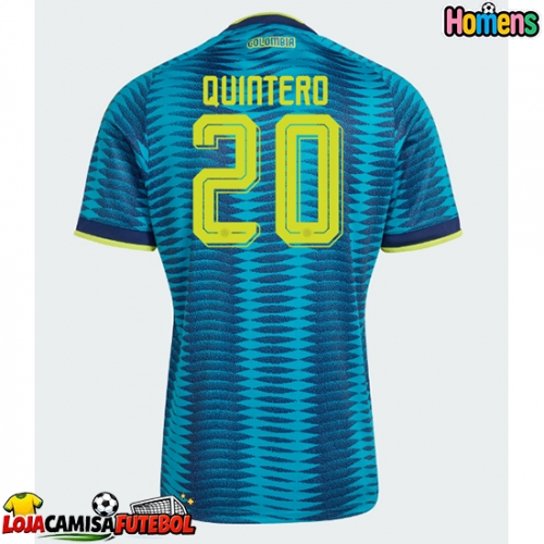 Camisa de Futebol Colômbia Juan Fernando Quintero #20 Equipamento Secundário Mundo 2026 Manga Curta